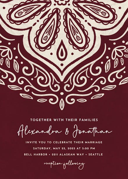 Ornate wedding - wedding invitation