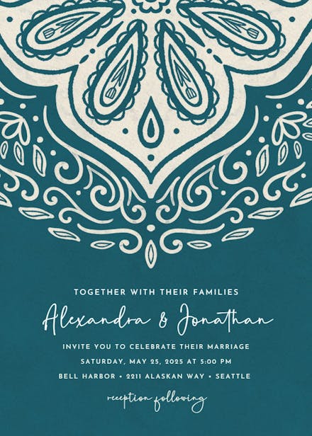 Ornate wedding - wedding invitation