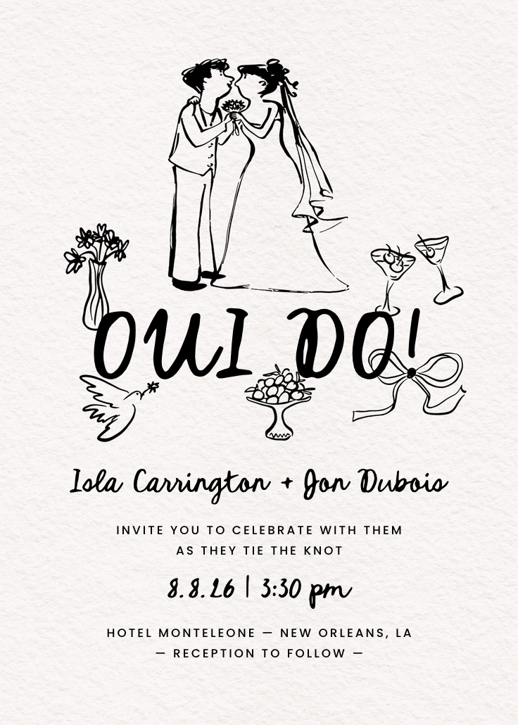 Oui do - wedding invitation