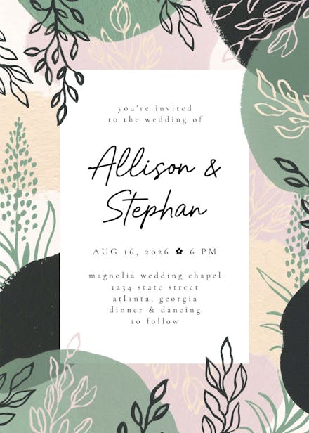 Paint shapes - wedding invitation