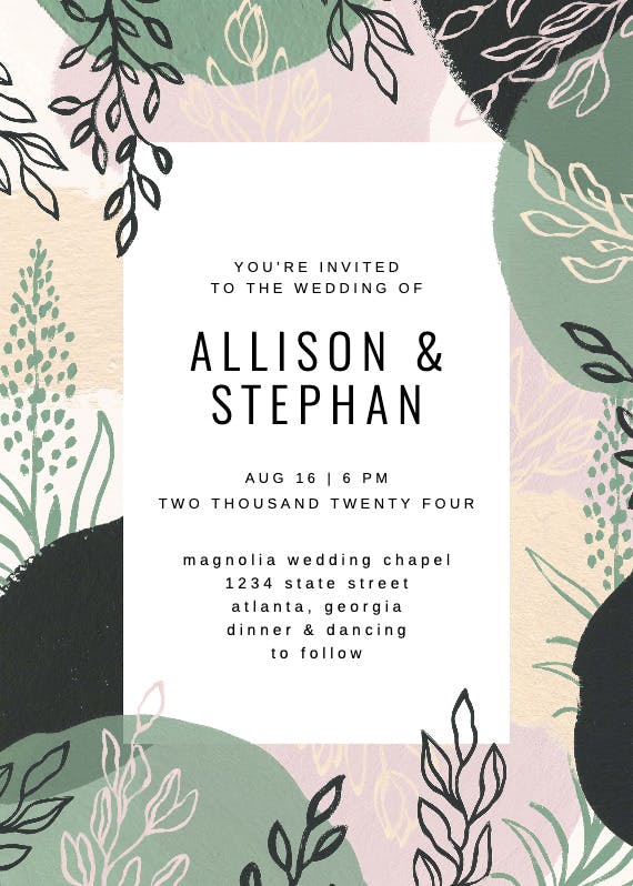 Paint shapes - wedding invitation