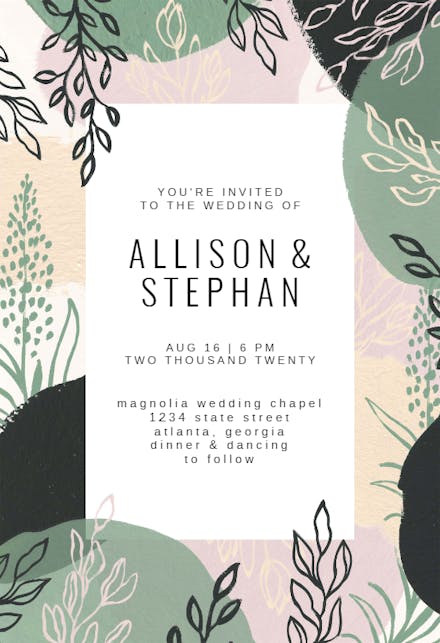 Paint Shapes - Wedding Invitation