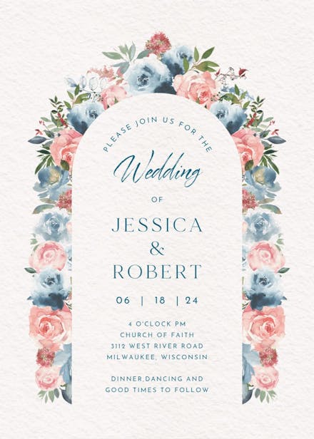 Painted petals - wedding invitation