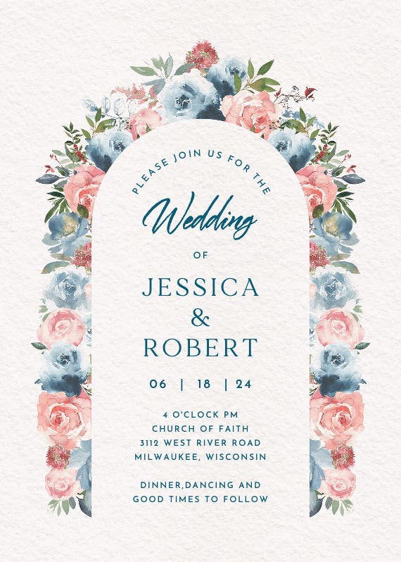 Painted petals - wedding invitation