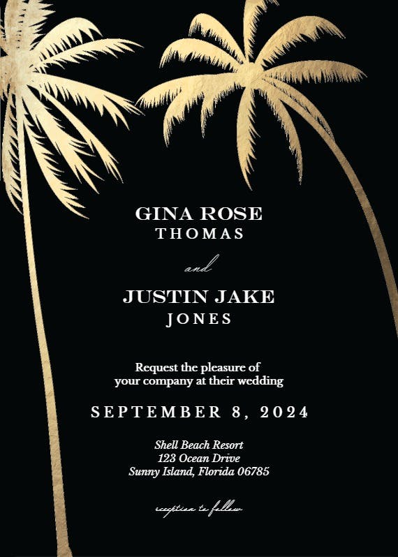 Palm trees - wedding invitation