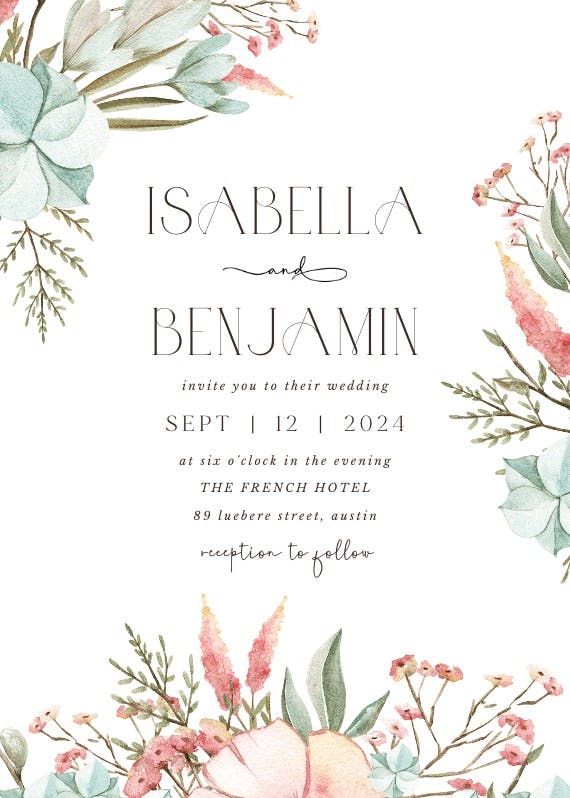 Pastel boho - wedding invitation