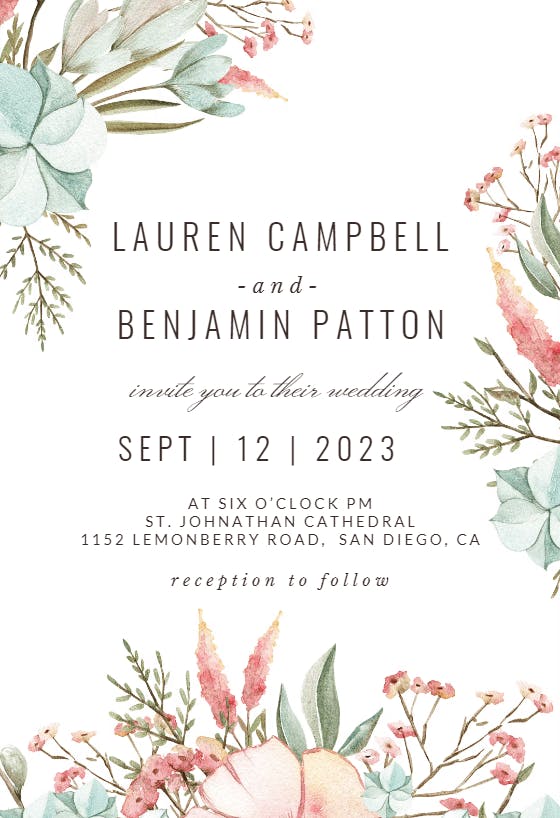 Pastel Boho - Wedding Invitation Template | Greetings Island