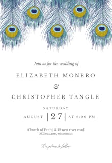 Peacock feather - wedding invitation