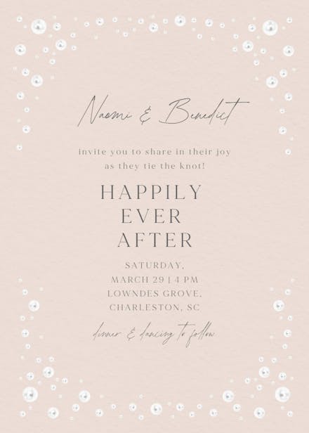 Pearls frame - wedding invitation