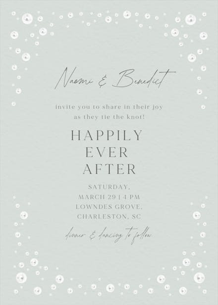 Pearls frame - wedding invitation