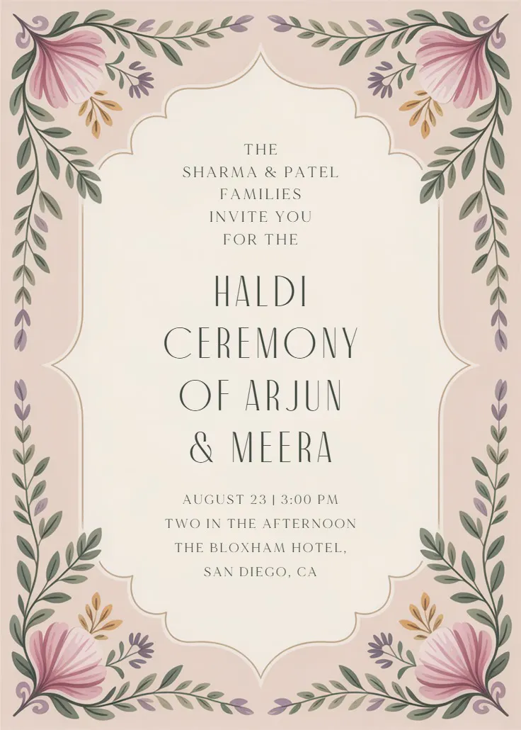 Petal blessings - wedding invitation