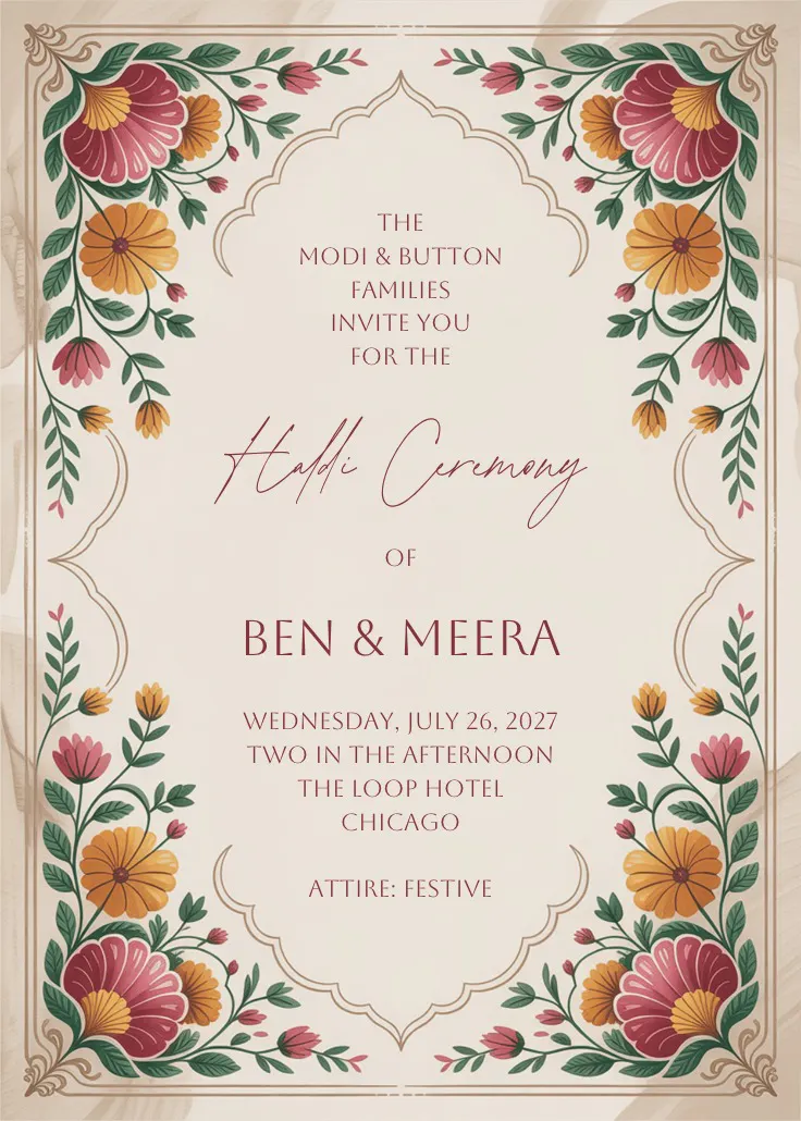 Petal ritual - wedding invitation