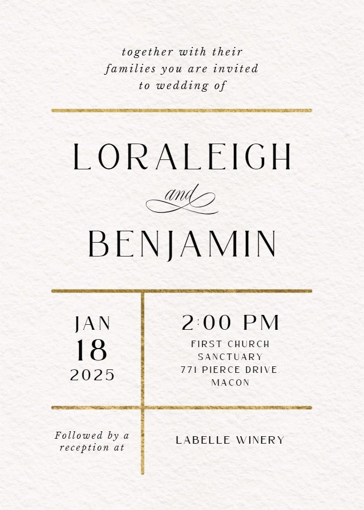 Polished look - wedding invitation