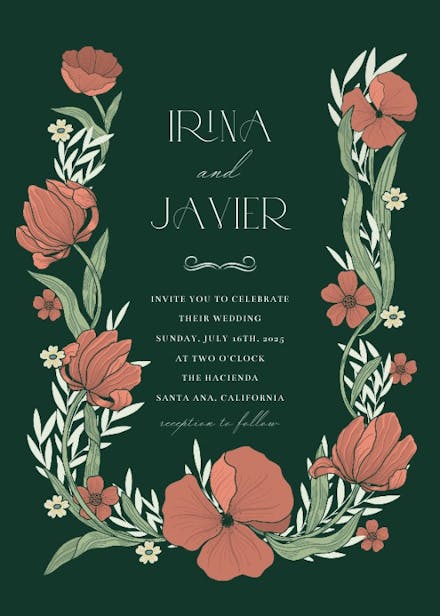 Poppins frame - wedding invitation