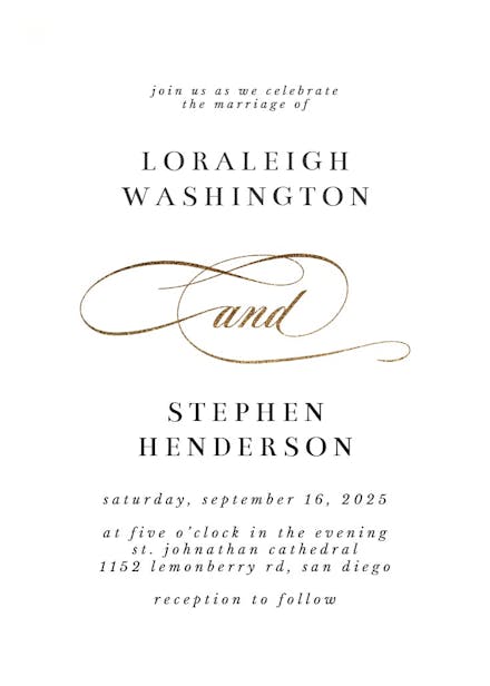 Pretty and - wedding invitation