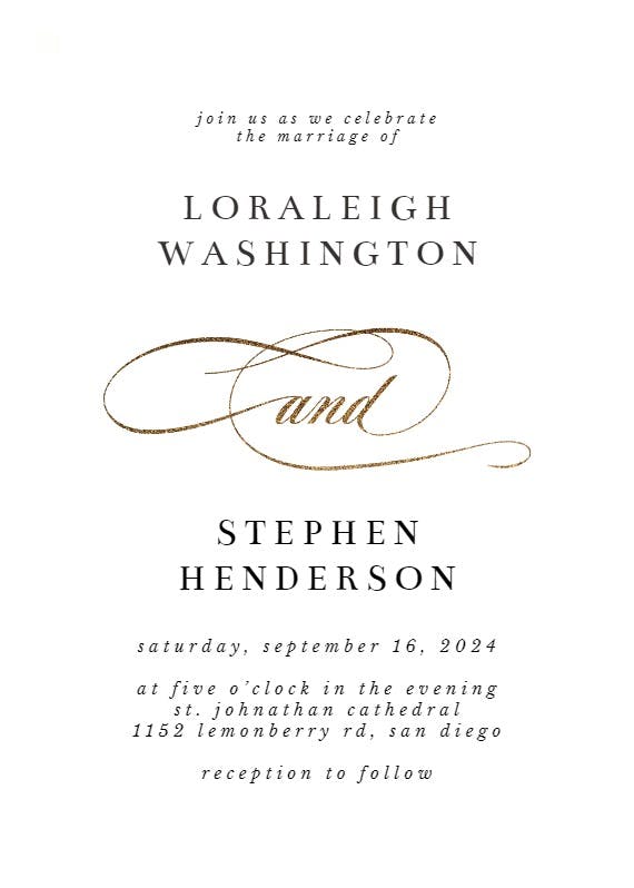 Pretty and - wedding invitation