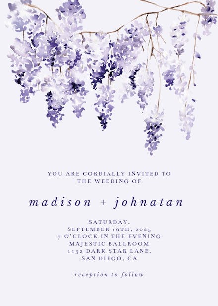 Purple bunch - wedding invitation