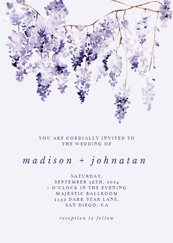 Purple bunch -  invitación de boda