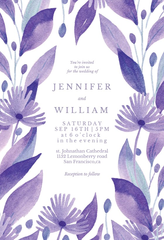 Purple field - wedding invitation