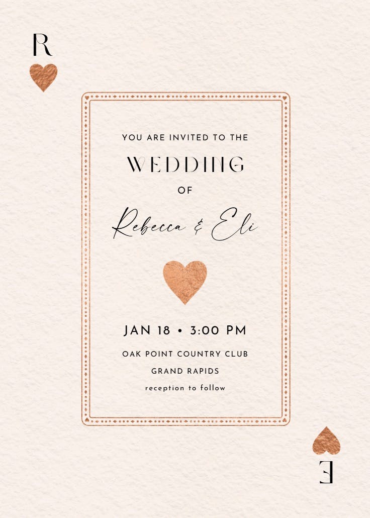 Queen of hearts - wedding invitation