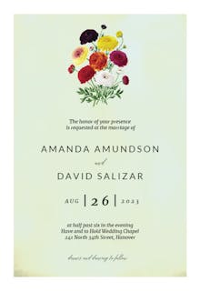 Ranunculus flowers - wedding invitation