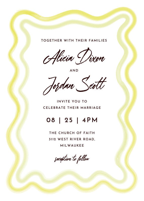 Retro wave frame - wedding invitation