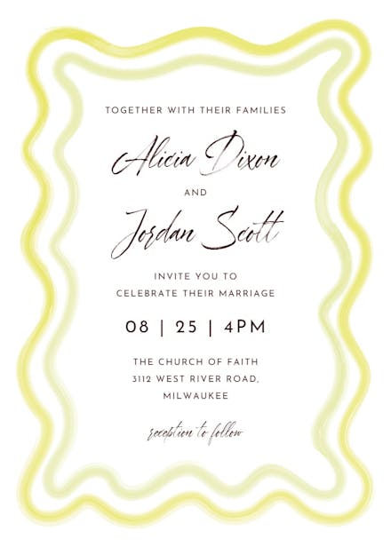 Retro wave frame - wedding invitation