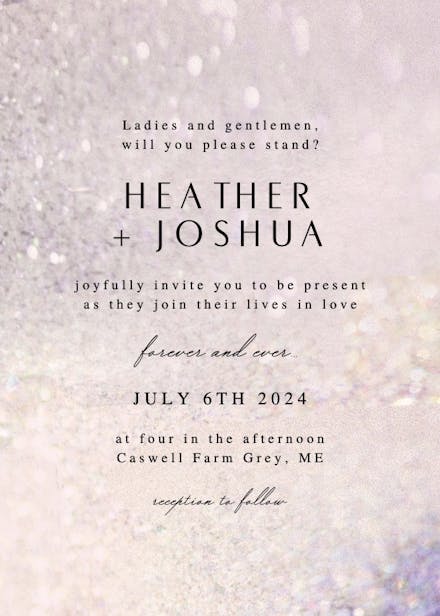 Sparkling love - wedding invitation