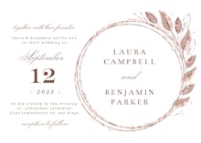 Rose gold geometric floral frames - wedding invitation