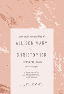 Rose Gold Marble - RSVP Card Template (Free) | Greetings Island