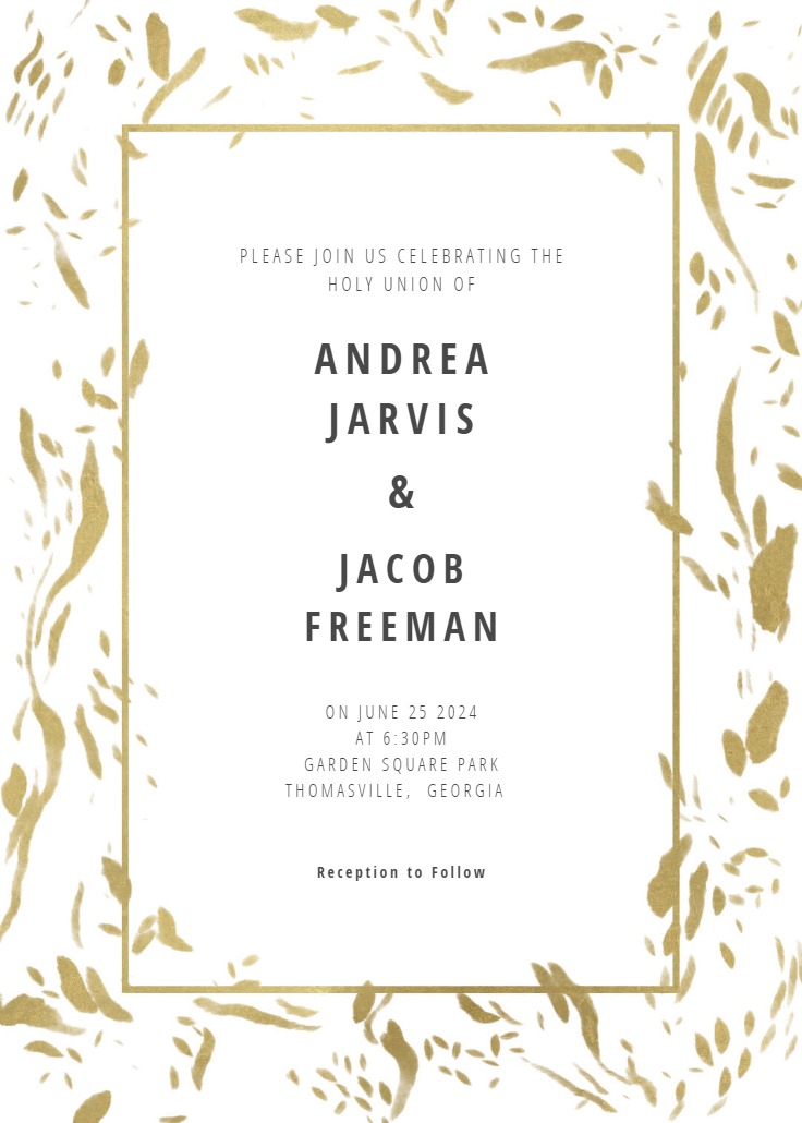 Rushed flakes - Wedding Invitation Template (Free) | Greetings Island