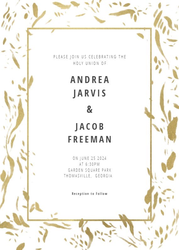 Rushed flakes - wedding invitation