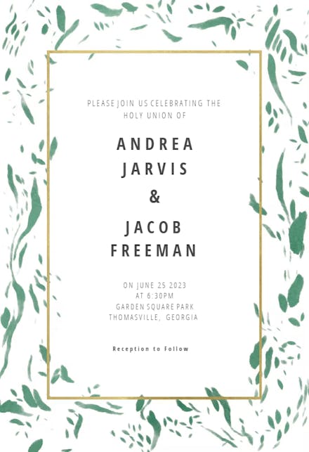 Rushed Flakes - Wedding Invitation Template (Free) | Greetings Island