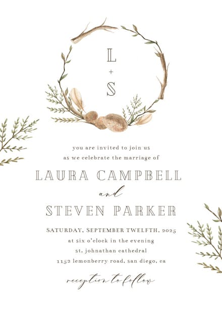 Rustic border - wedding invitation