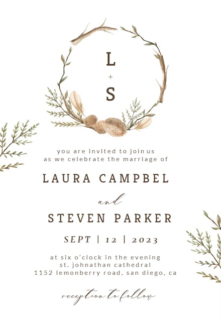 Rustic Border - Wedding Invitation