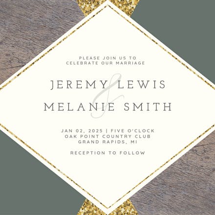 Rustic chic - wedding invitation