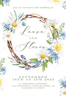 Rustic daisies - wedding invitation
