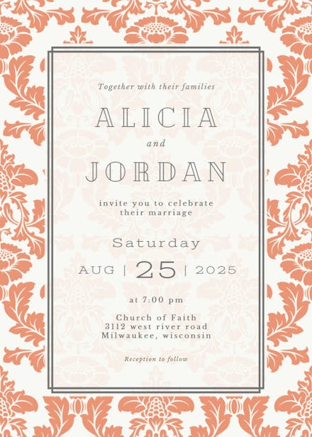 Rustic frame - wedding invitation