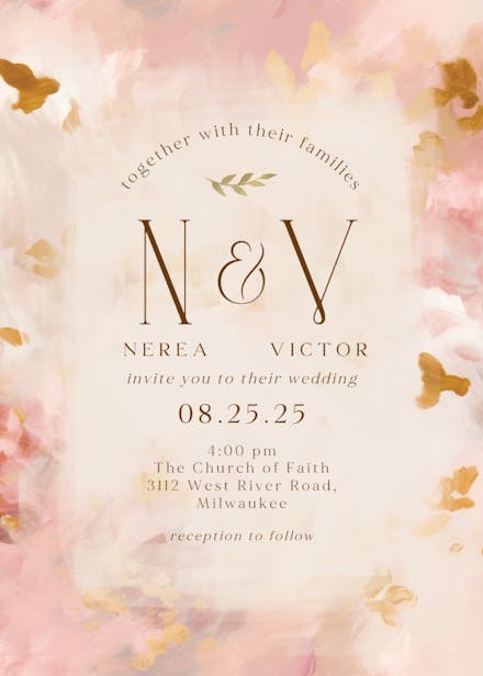 Rustic monogram - wedding invitation