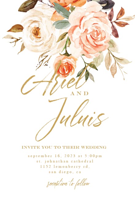Rustic Roses - Wedding Invitation