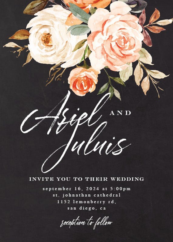 Rustic roses - wedding invitation