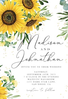 Rustic Sunflowers Corner - Wedding Invitation