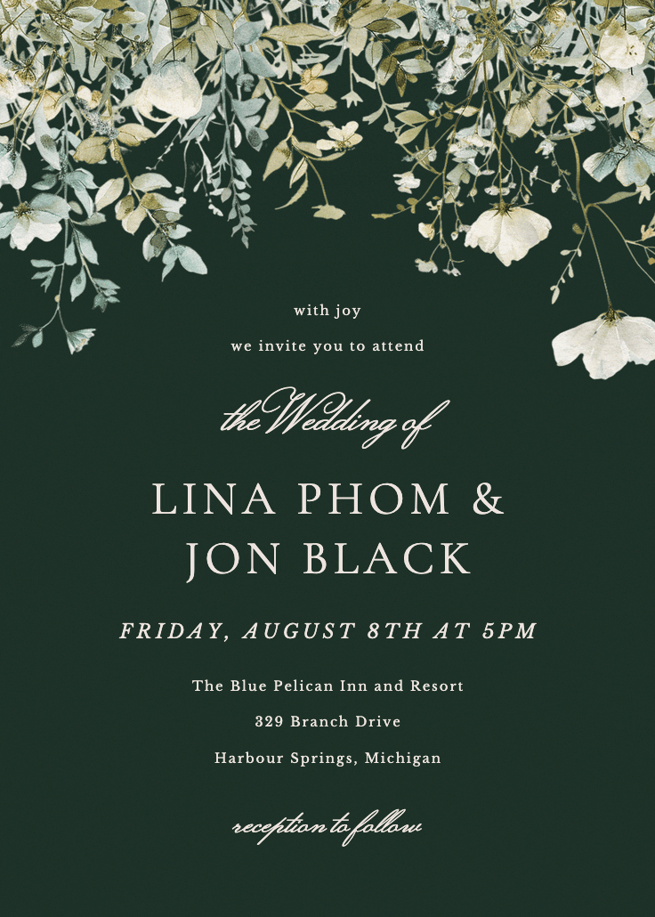 Sage leaves - invitación de boda