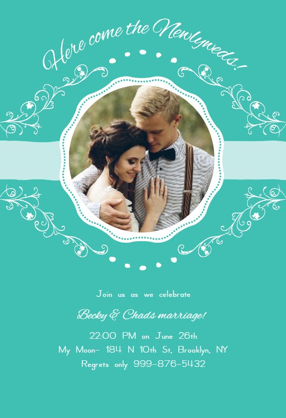 Scalloped Photo Frame - Wedding Invitation Template (free) | Greetings