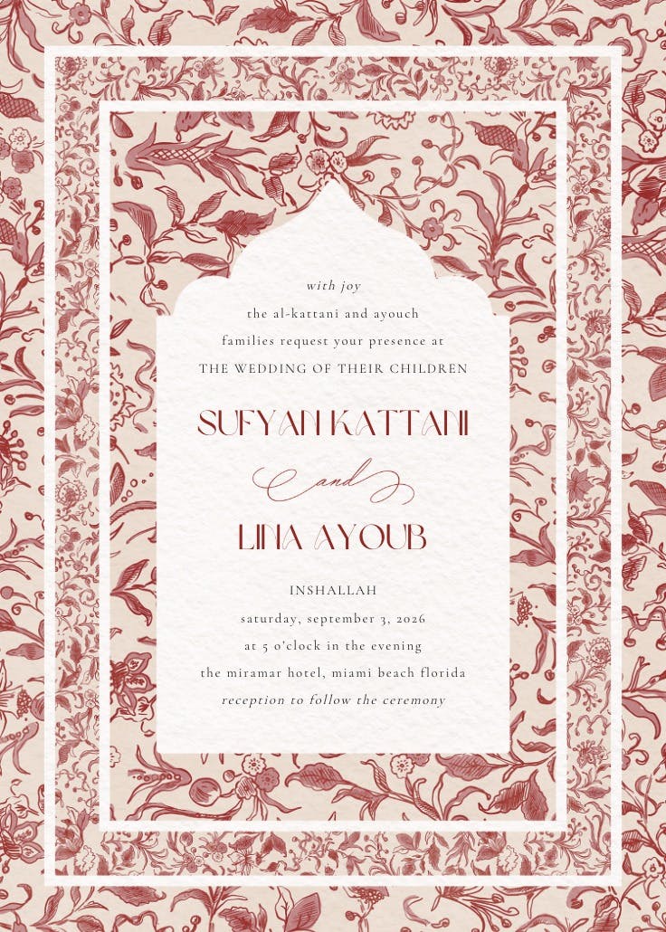 Scrolling script - wedding invitation