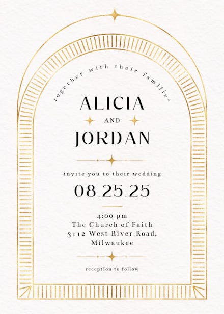 Sculptured simplicity - wedding invitation