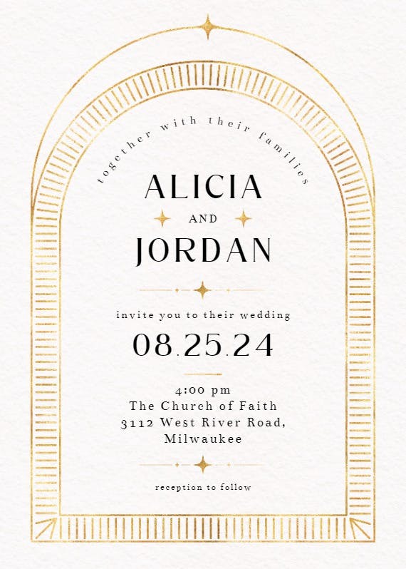 Sculptured simplicity - wedding invitation