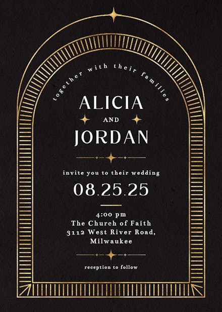 Sculptured simplicity - wedding invitation