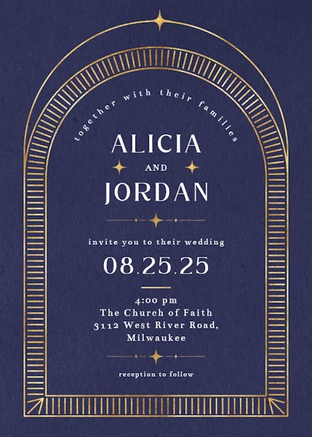 Sculptured simplicity - wedding invitation