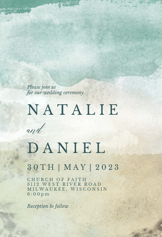 Secret Beach - Wedding Invitation Template (Free) | Greetings Island